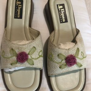 Hand embroidered sandals